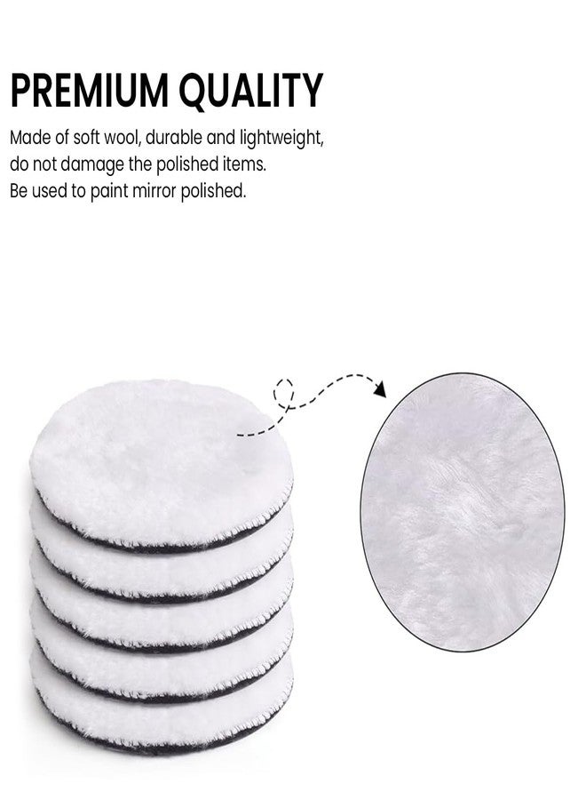 STHIRA® 5Pcs Wool buffing Pads with Hook and Loop Fastening, Soft Faux Wool, 3-Inch Replacement Car Polishing Pad for Scratches, Oxidation, Universal Use in Waxing and Buffing, Detailing Kit - Image 4